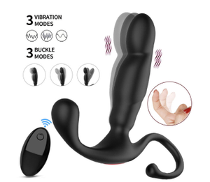 Bullet Vibrator 3 Vibrate +3 Buckling Modes Waterproof Sex Toy Exercise Cock Ring Anal Plug Vibrator for Men