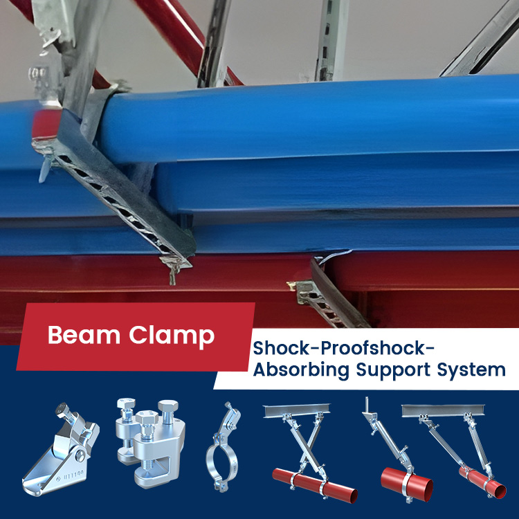 shock proof beam clamp support system schokbestendig ondersteuningssysteem voor balkklemmen