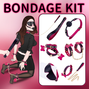 6PCS Purple and Black BDSM Adult Cosplay Bondage Set 6 Piece Collection for Couples' Flirting and SM Adventures