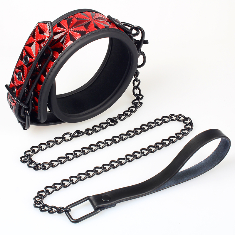 Adult Diamond Pattern BDSM Bondage Set: Handcuffs Nipple Clamps Gag Whip and Ropes for Couples