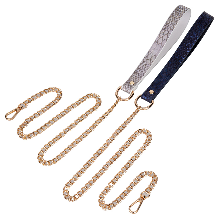 Top Snake Pattern PU Leather Bondage Collar Restraint Neck Collar for Couples' BDSM Exploration