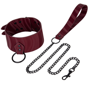 Top Selling Flame PU Leather Bondage Collar Restraint Neck Collar for Couples' BDSM Play