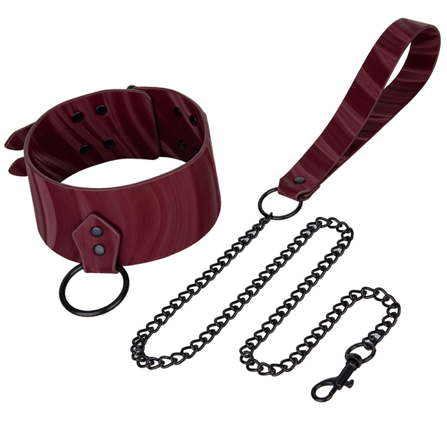 Top Selling Flame PU Leather Bondage Collar Restraint Neck Collar for Couples' BDSM Play