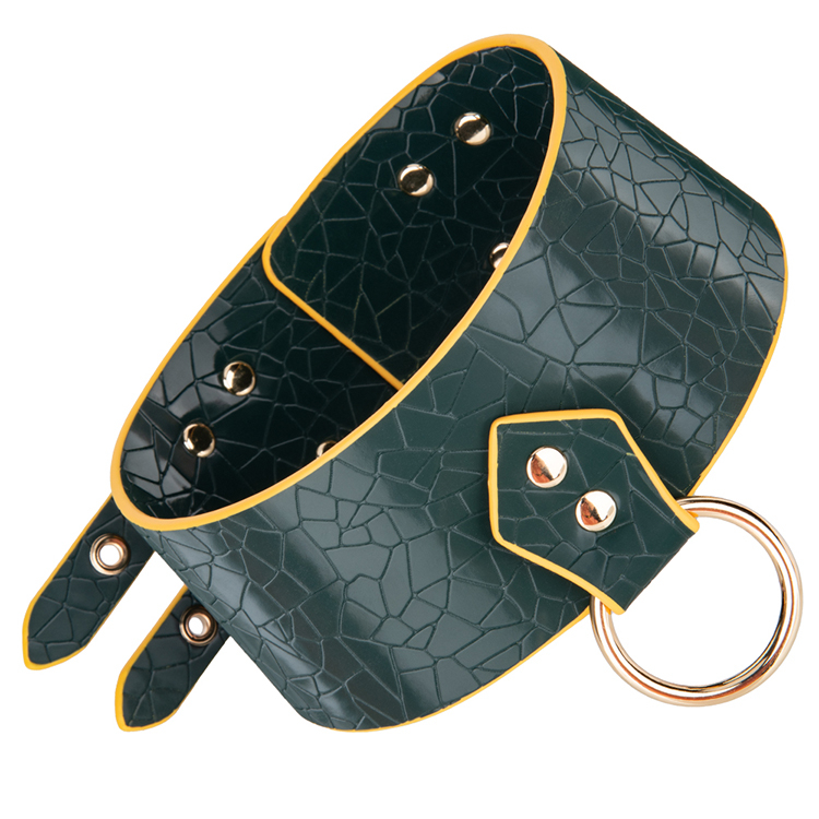 Popular Flame PU Leather Bondage Collar Set Restraint Neck Collar for Couples' BDSM Fun