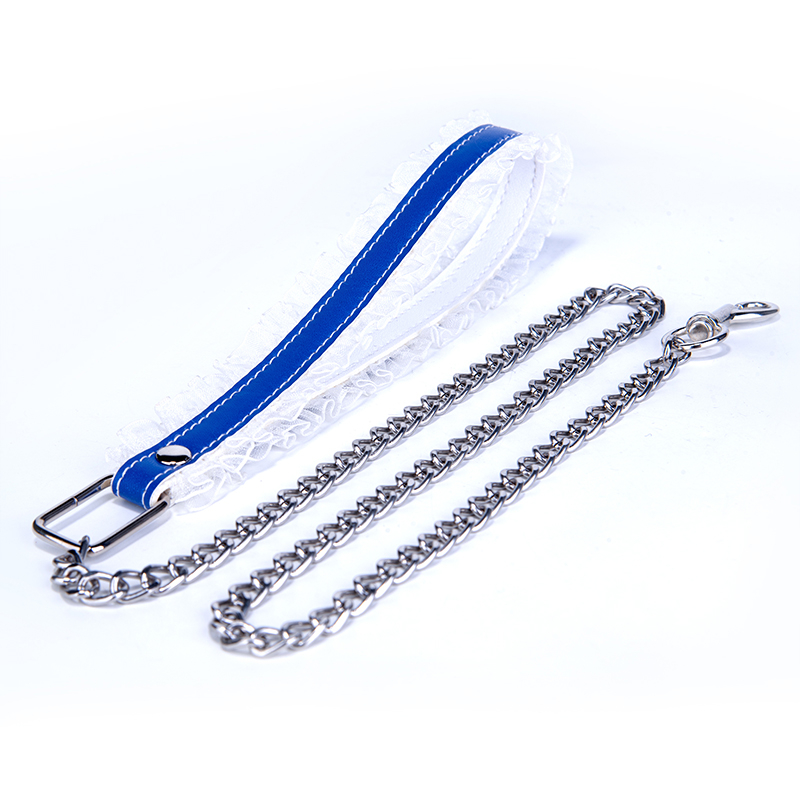 Blue Lace BDSM Collar Women Roleplay Sex Toys Adjustable Slave Restraints Adult Products SM Bondage Collar for Couples