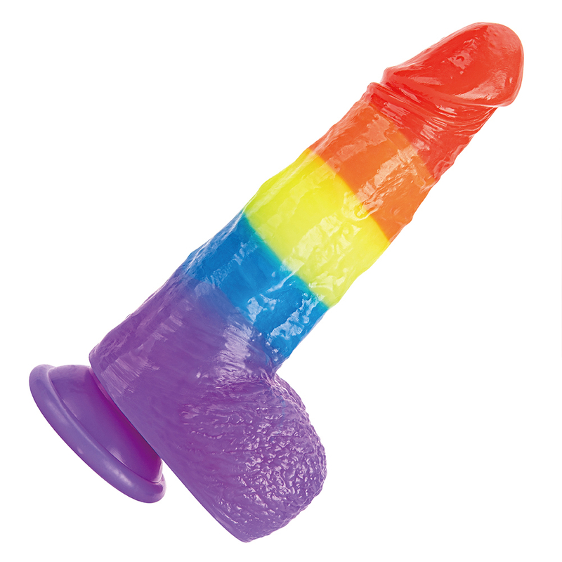 Colorful Rainbow Soft Jelly Real Penis Dildo