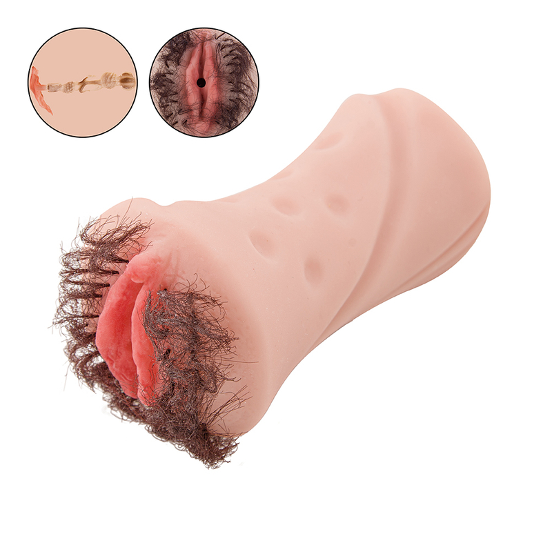 Portable Sex Toy Real Hair Soft Feeling Male Pocket Pussy