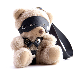 Bondage Cute Bear Adult Sex Toys Key Chain PU Leather