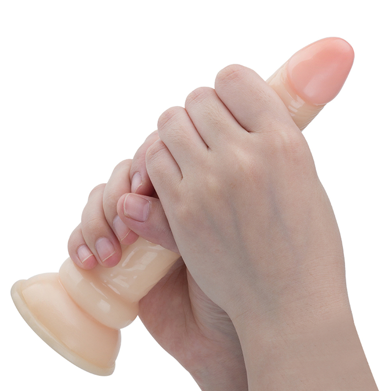 Flesh Strong Suction Cup Long Thin Dildo 