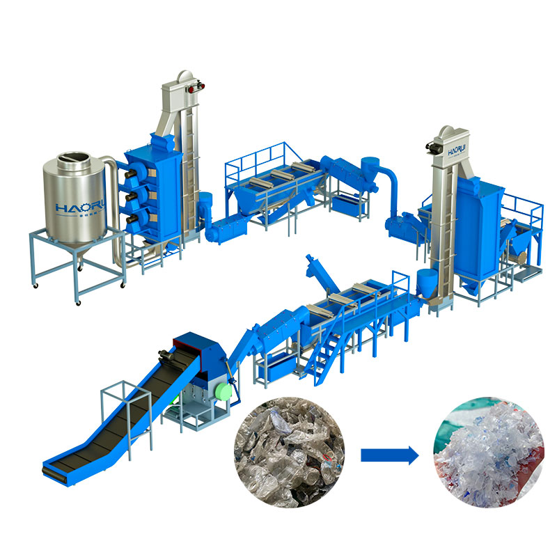 Industrielt avfall Pet Plastic Resirkulering Machine Line Plant