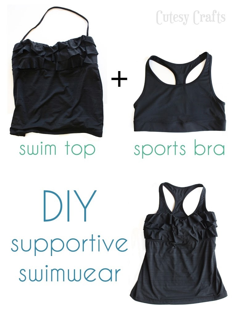 swim top and sports bra diy supportive swimwear