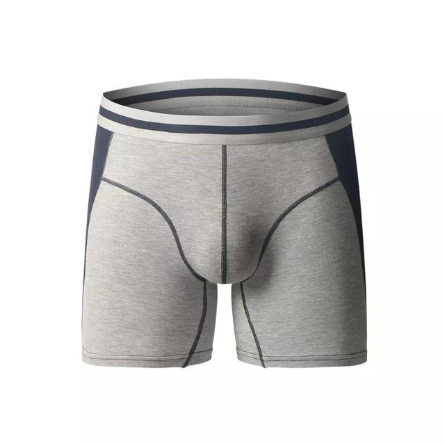 Boxer bicolore épissé respirant en coton pour homme