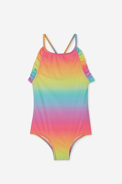  Maillot de bain motif arc-en-ciel brillant