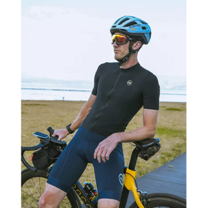 Maglia da ciclismo nera ecologica da uomo