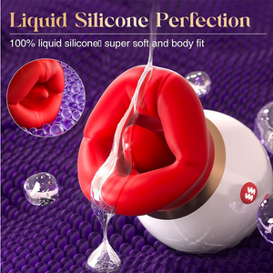 Rose Mouth-Shaped Adult Sex Toy Vibrator