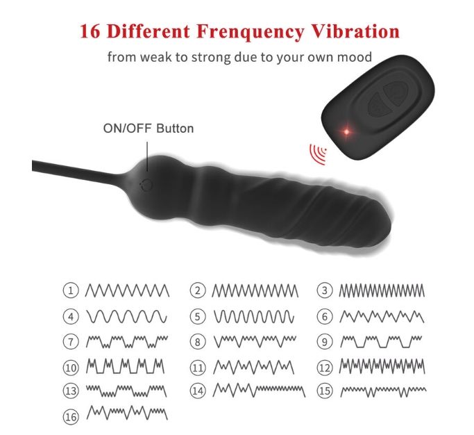 Vibrateur de masseur de bouchon anal à télécommande sans fil avec 16 fréquences de vibration jouet sexuel pour couple adulte