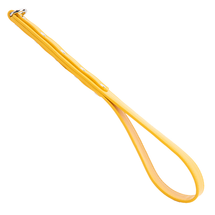 6PCS Luxury Yellow PU Leather Bondage SM Toys Kit Handcuffs Blindfold Gag Collar and Spanking Whip for Adult BDSM Play