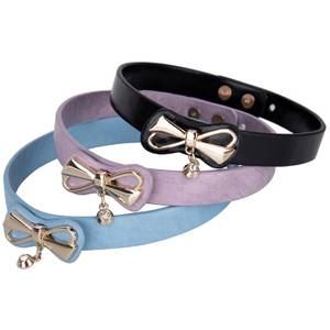 Gothic Blue Bondage Collar and Chain Female BDSM Set Carnival Punk Present for Couples