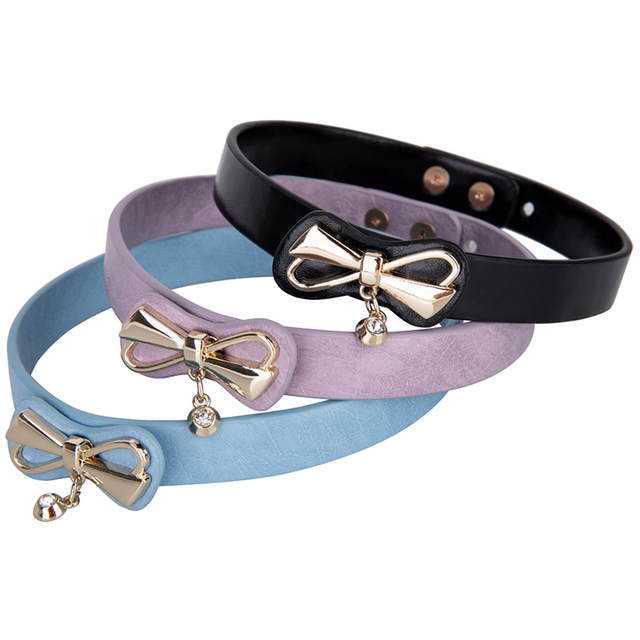 Gothic Blue Bondage Collar and Chain Female BDSM Set Carnival Punk Present for Couples