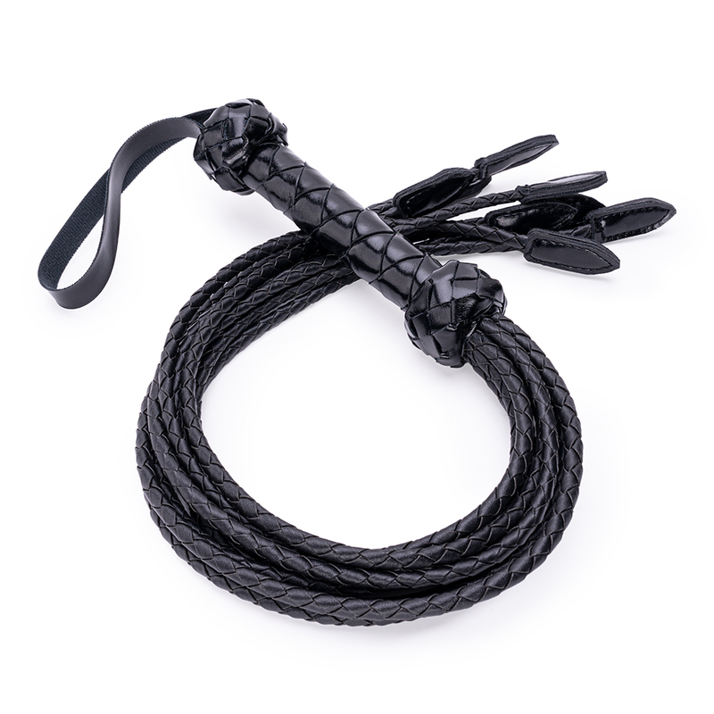Black Flog Style Beautiful BDSM Heart Passion PU Leather BDSM Whip