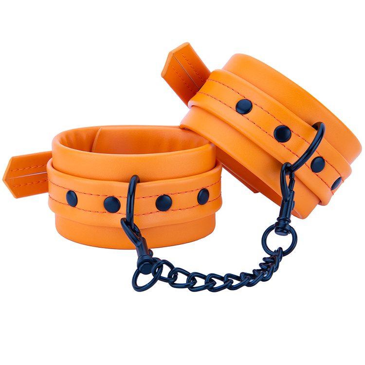 BDSM PU Leather Handcuffs Professional Restraint Toys for Adult SM Bondage Play