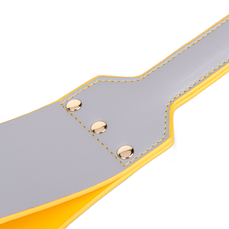 7PCS Sleek Grayish Yellow PU Leather Bdsm Bondage Kit Six Piece Set for Couples' Adventurous Bondage Play