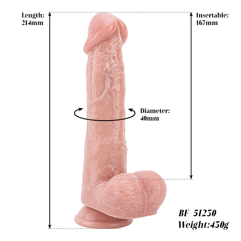 Ultimate Realism Silicone Dildo with Movable Fore Skin Big and Lifelike Design for Female Pleasure