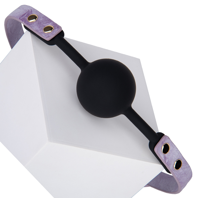 PU Leather SM Adult Sex Toys for Fetish and Couples Purple Silicone SM Seat Belt Mouth Plug Ball