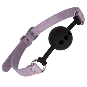 Adult Sex Toys for Fetish and Couples Purple Silicone SM Seat Belt Mouth Plug Ball and PU Leather SM Toys