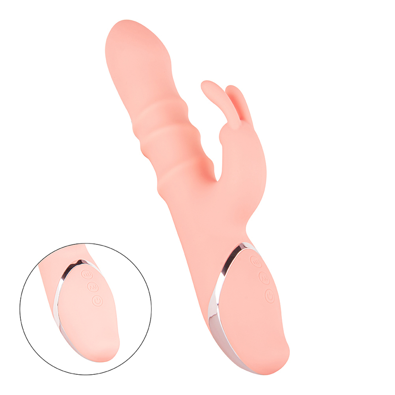 Telescopic Nipple Clitoris Massage Stimulator thrusting rabbit vibrator