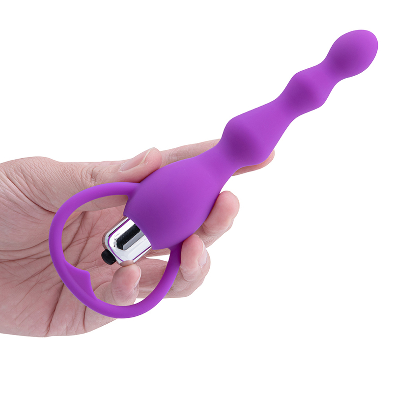 Silicone Vibrating Anal Beads Vibrator Butt Plug