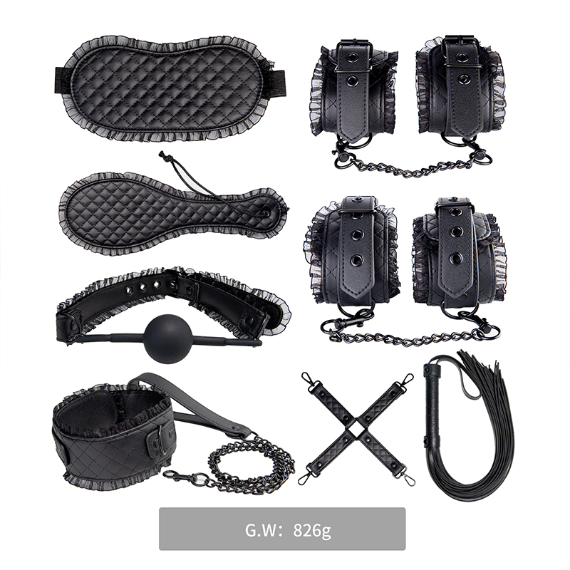 8PCS Bondage Kits PU Leather Restraint Set Fetish BDSM Gear Erotic Role Play Sex Toys For Couples SM Adult Cosplay Games