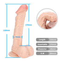 Realistic Soft PVC Flesh Penis Vagina Dildo Large Anal Butt Plug with Suction Cup for Women