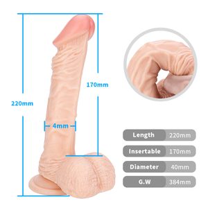 Realistic Soft PVC Flesh Penis Vagina Dildo Large Anal Butt Plug with Suction Cup for Women