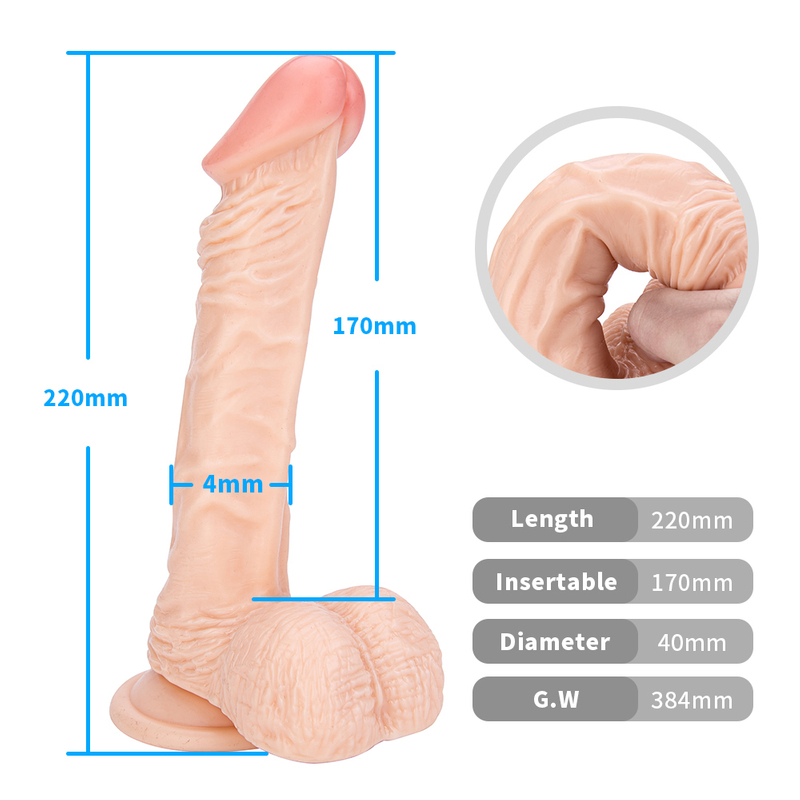 Realistic Soft PVC Flesh Penis Vagina Dildo Large Anal Butt Plug with Suction Cup for Women
