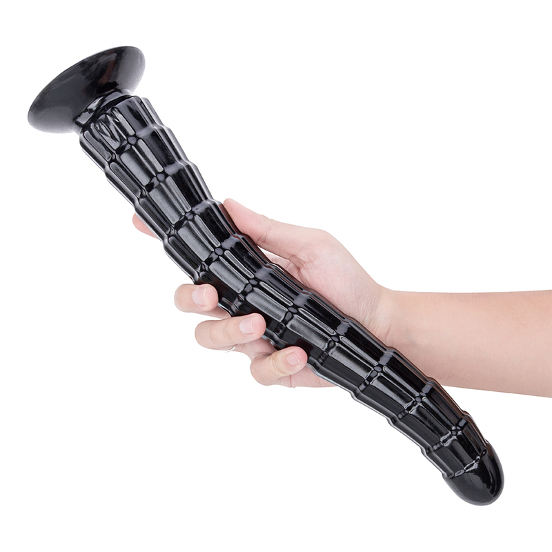 Custom Wholesale Black Long Thin Dildo Massager Hot Selling Couple Fun Toy from Fancy Factory