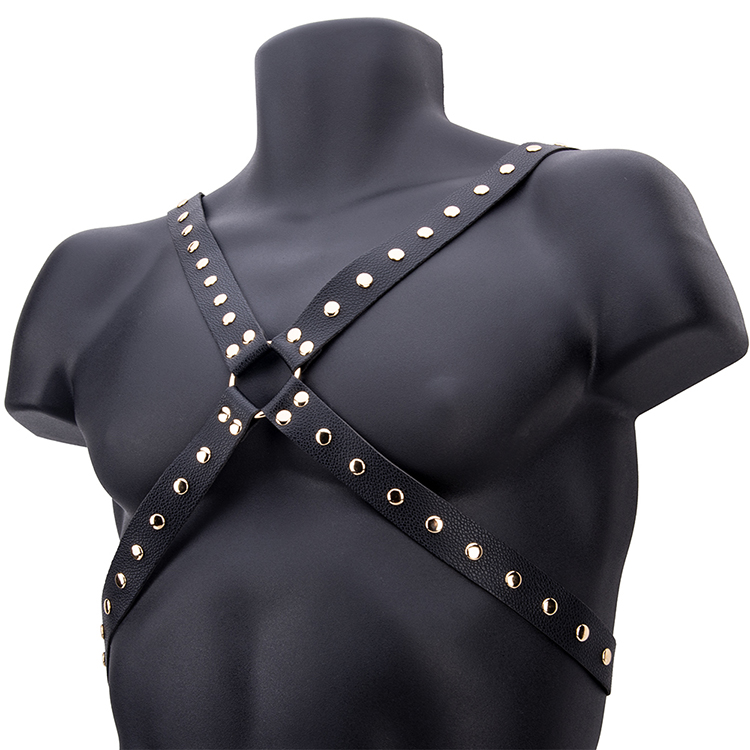 Fetish SM Bondage Harness Leather Lingerie Self Back Restraint Set for Couples' Intimate Play for Male