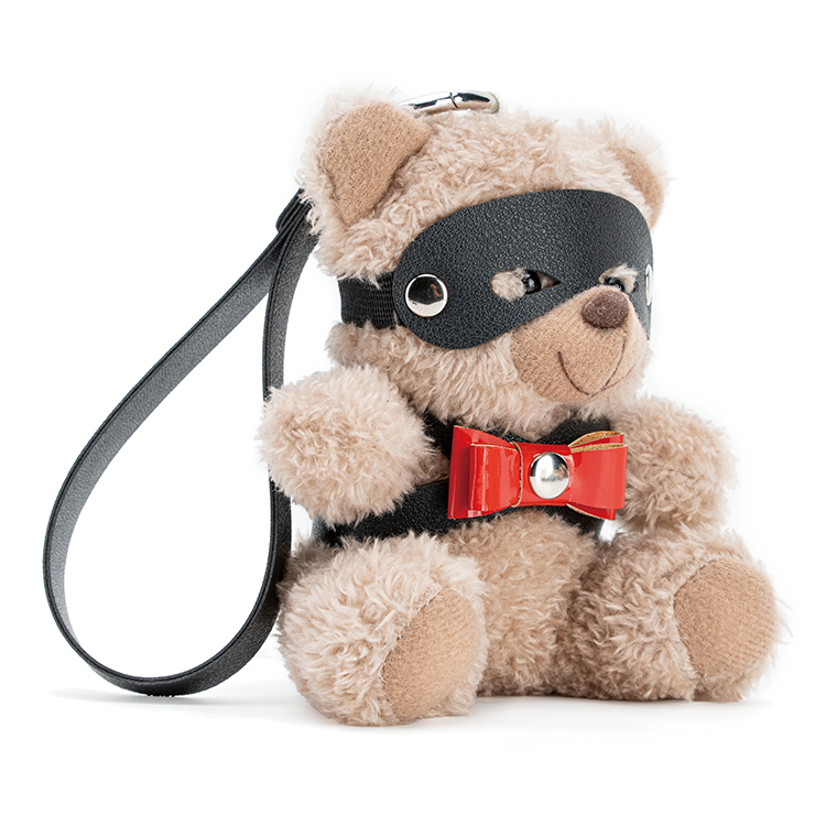 Key Chain PU Leather BDSM Bear With Bow
