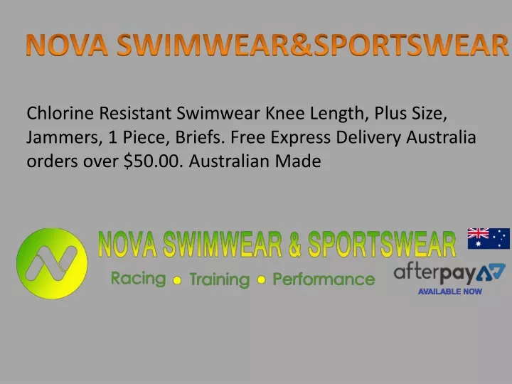 Nova swimwear and sportswear