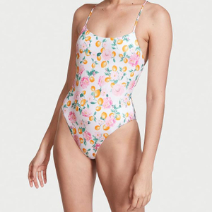 Maillot de bain lisse imprimé coloré