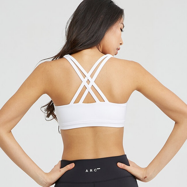 Strappy Womens Sports Bra White