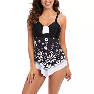 Traje de baño tankini con falda para mujer