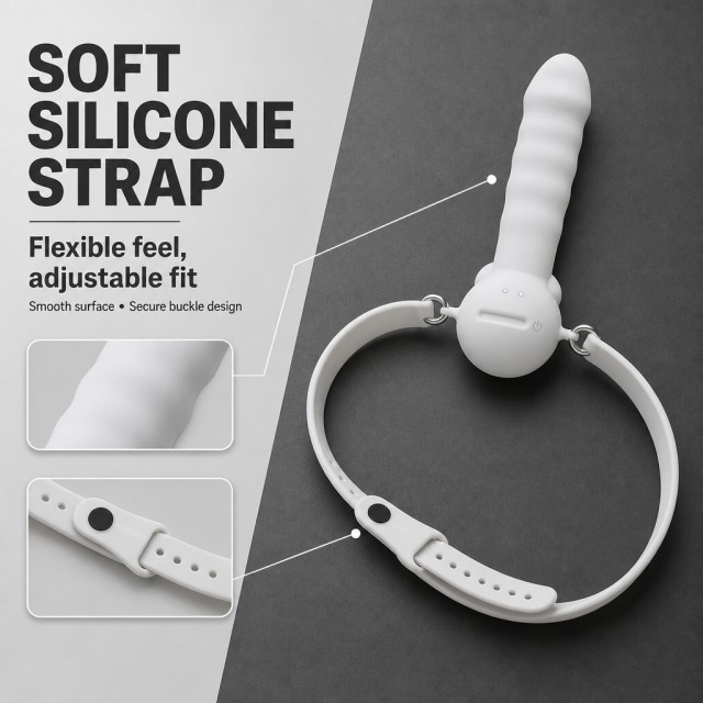 Vibrating Mouth Gag with Wand For Couples,Lovers