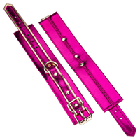 PU Leather Erotic Body Harness with Shackle Handcuffs and Adjustable Restraints