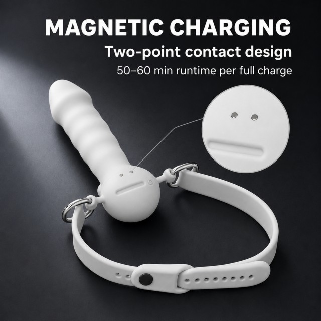 Vibrating Mouth Gag with Wand For Couples,Lovers
