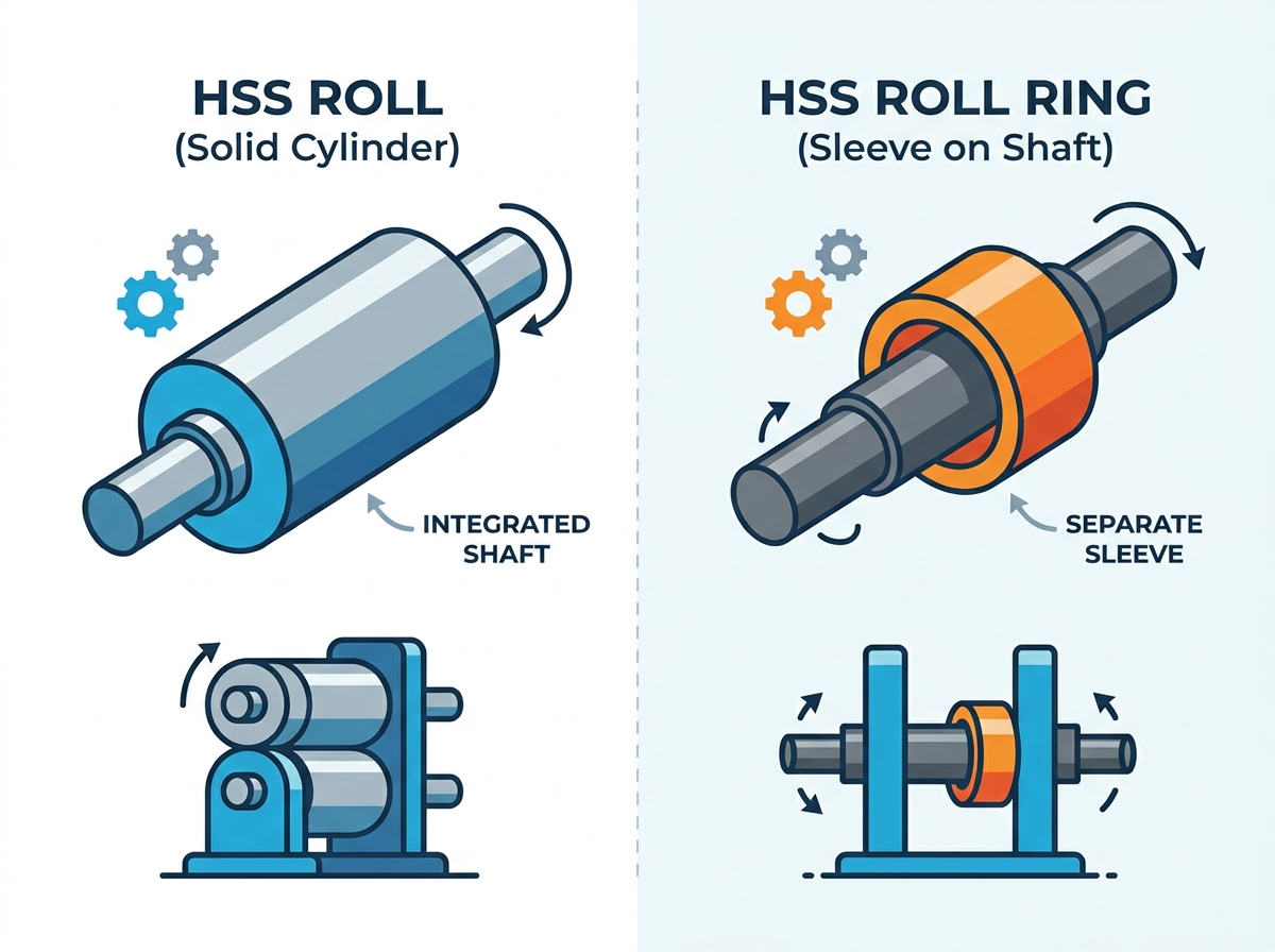HSS Roll vs Roll Ring مقارنة هيكلية