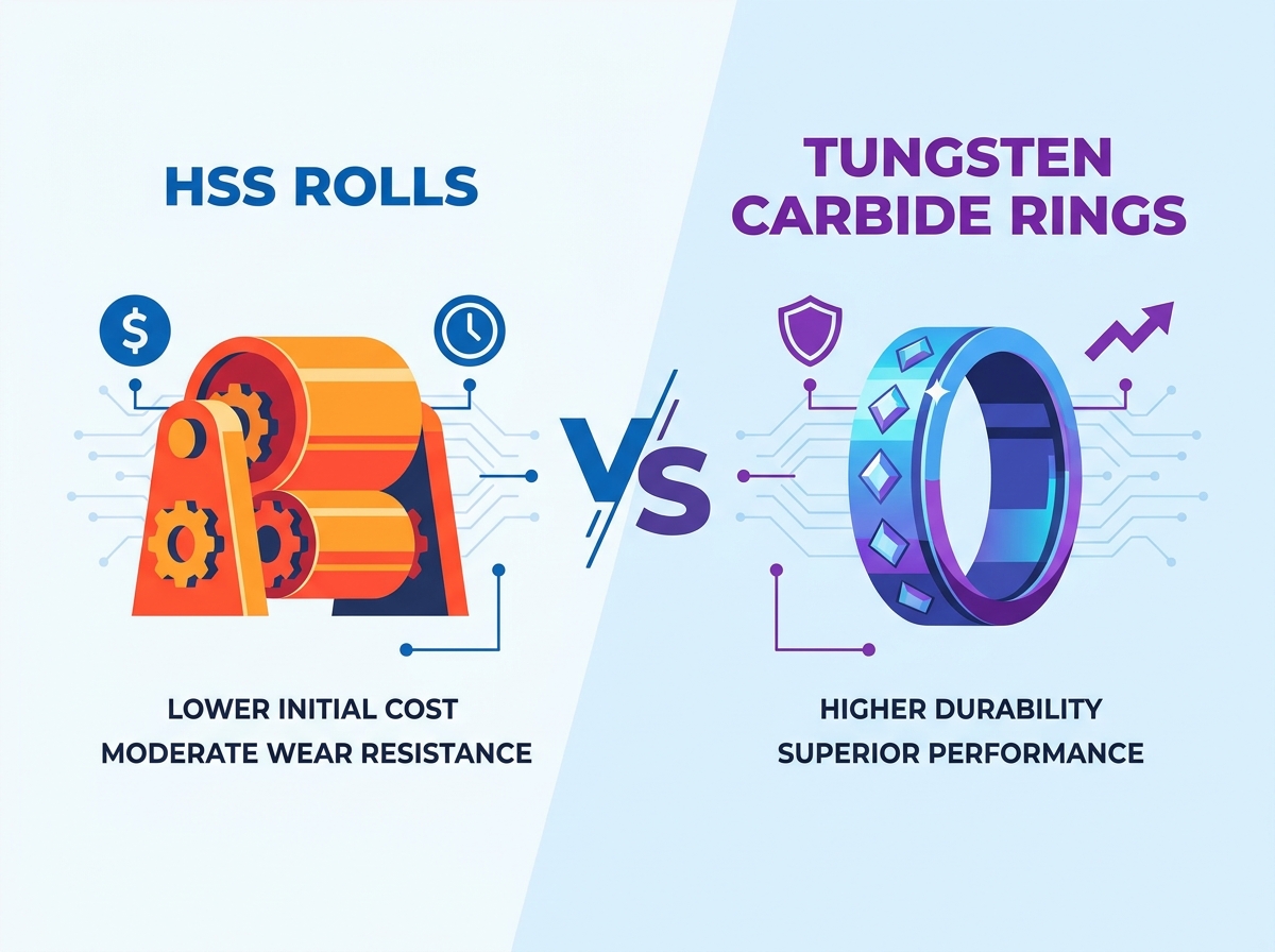 Comparaci&oacute;n de rodillos HSS vs carburo de tungsteno en un laminador en caliente