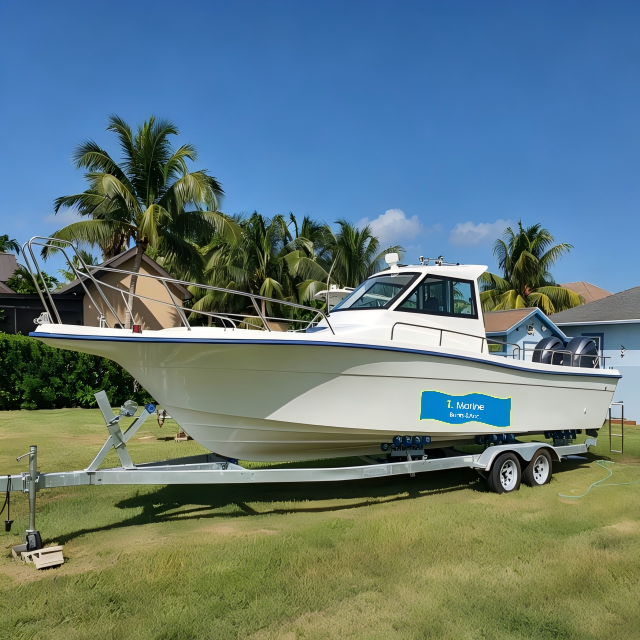 Barcos de pesca de fibra de vidro com cabine