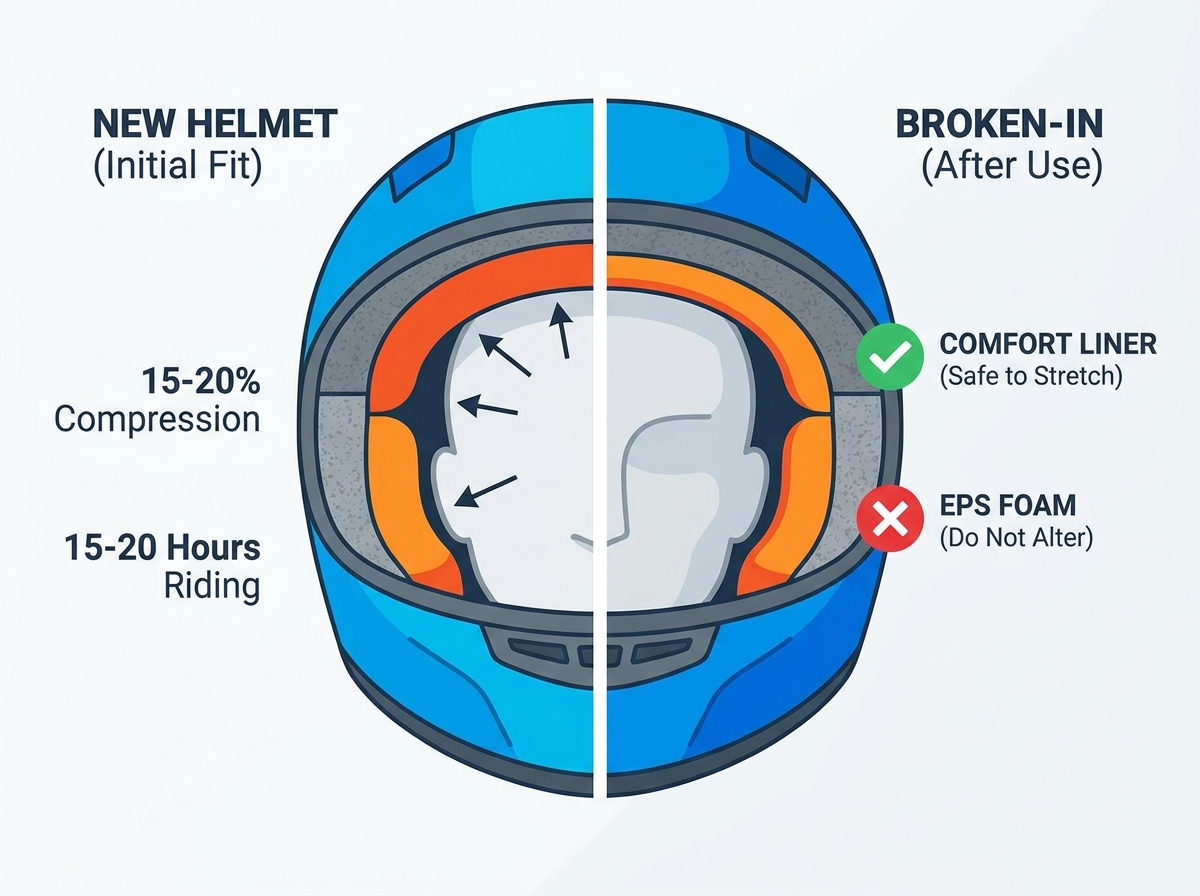 T&eacute;cnicas de estiramiento interior del casco de moto.