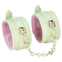 Avocado Green Faux Leather Bondage Harness with Plush Padded Shackle Cuffs and Adjustable Restraints